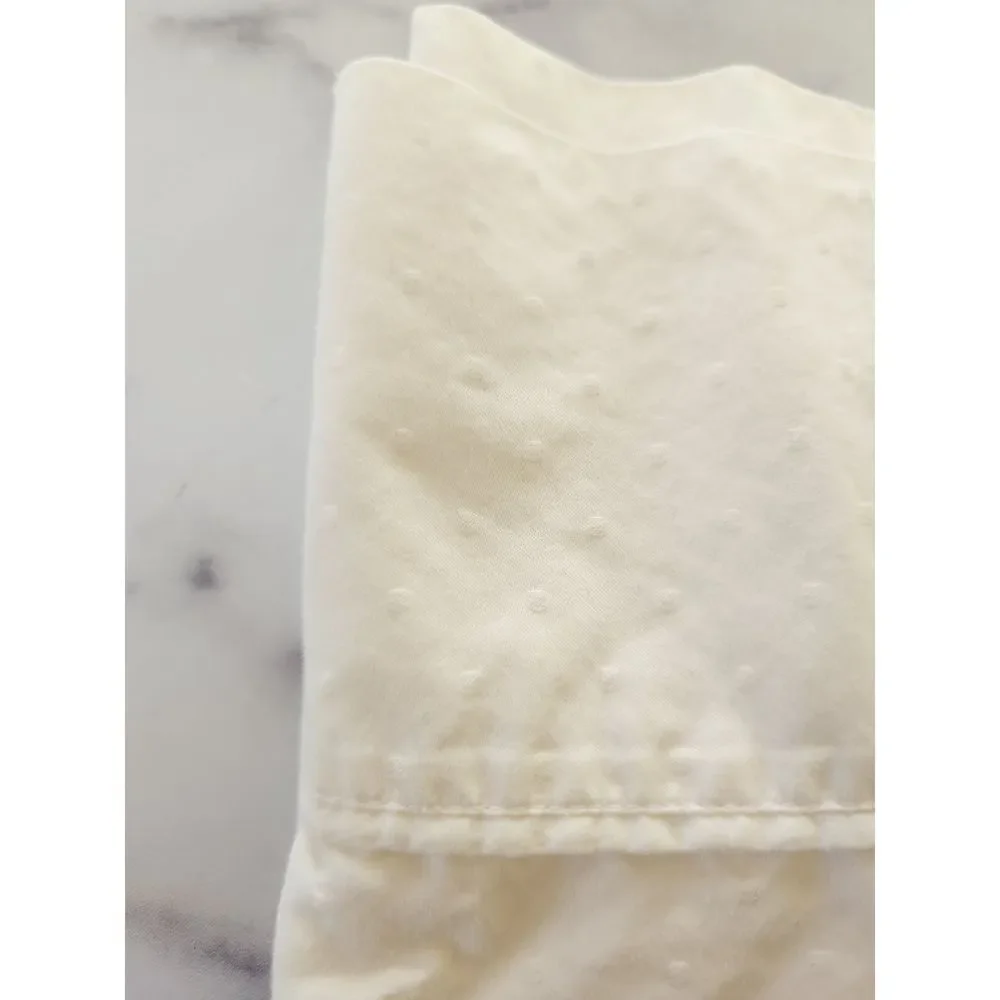 JcPenny home twin flat sheet cream and 1 swiss dot textured pillowcase sham